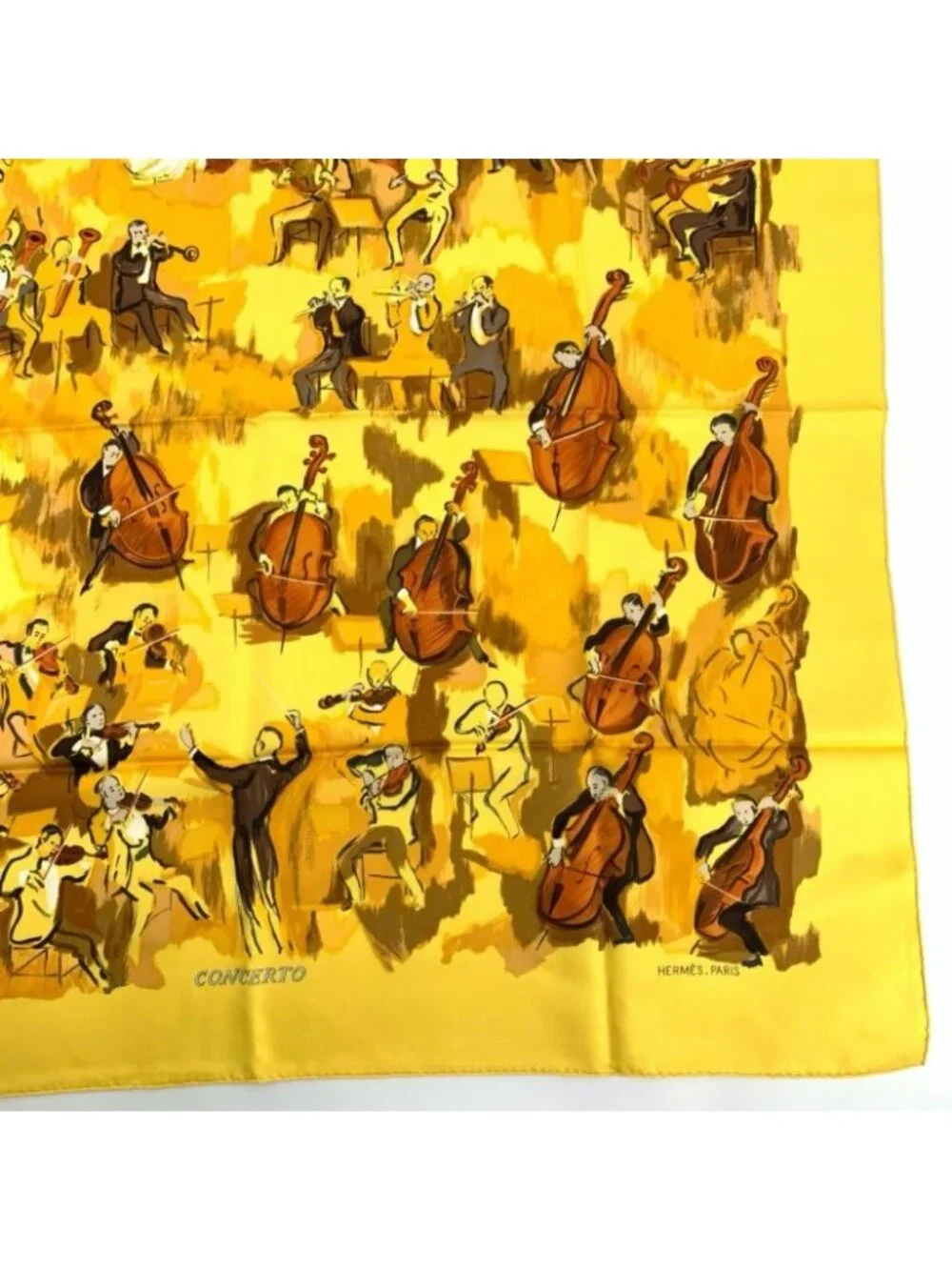 Hermes Carre 90 Concerto Scarf Yellow - Picture 5 of 7